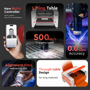 와트 산 6090 LT 600*900mm 80W 100W 130W 신용 카드 레이저 조각 기계 - Product Image 3