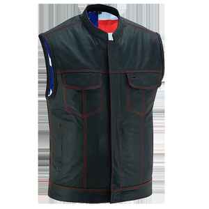 2025 cuir personnalisé gilet en cuir ensemble vente taux hommes gilet en cuir de qualité supérieure pour la vente en ligne - Product Image 5