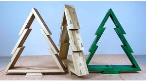 ต้นคริสต์มาสทำจากไม้ที่แขวนในร่มและกลางแจ้งที่วางบนโต๊ะสำหรับสวนบ้านต้นคริสต์มาสของตกแต่งงานปาร์ตี้เทศกาล - Product Image 3