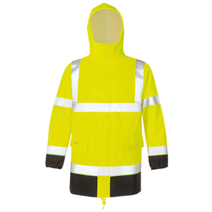 Chaqueta Impermeable de Alta Visibilidad Manfred para Hombre, Amarillo/Negro, PU - Product Image 2