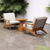 Ensemble de fauteuils d'extérieur en teck résistant aux intempéries pour hôtel, complexe hôtelier, café, salon – Personnalisation OEM