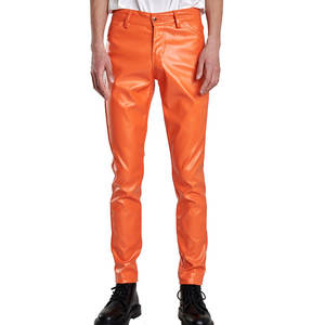 Pantalon en cuir pour homme décontracté léger de haute qualité, braguette à boutons, couleur unie, respirant, écologique, best-seller streetwear - Product Image 1