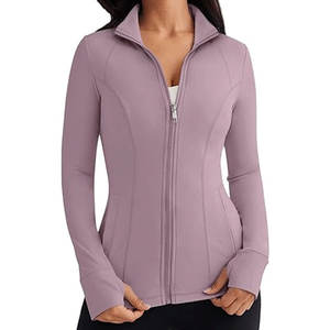 Veste de course à pied pour femme de haute qualité, fermeture éclair intégrale, manches longues, veste de sport pour le yoga, vêtements de sport légers - Product Image 2