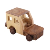 Juguete Esencial de Madera Maciza Hecho a Mano con Ruedas Totalmente Móviles, Diseño de Cabina con Techo Abierto, Ecológico, Regalo Montessori para Niños de Todas las Edades