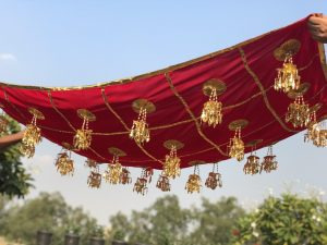 Terciopelo nupcial entrada Chadar con Kaleera indio boda dosel Punjabi novia entrada decoración real Boda nupcial ceremonia accesorio - Product Image 2