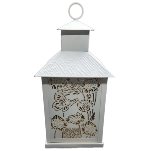 Linterna de Metal blanco de tendencia superior para decoración navideña al aire libre para el hogar, puerta abierta con bisagras, linterna decorativa para jardín - Product Image 4