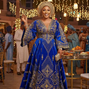 Tela de Alta Calidad para Blusa con Bordado Africano George Wrapper, para Ropa Tradicional - Product Image 1