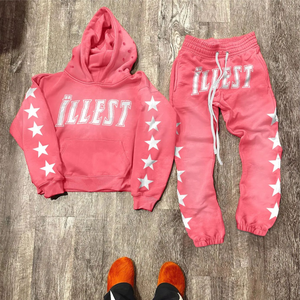 Survêtements avec pantalon évasé, ensembles de sweat-shirt et de pantalon, logo personnalisé, pantalon évasé épais avec fermeture éclair, survêtements pour hommes - Product Image 1