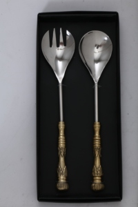 Ensemble de 2 couverts de luxe en acier inoxydable avec poignée plaquée 2 tons Ensemble de couverts de la plus haute qualité au prix de vente global - Product Image 5