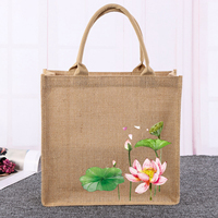 Nouvel Arrivage Sac Fourre-tout en Jute de Haute Qualité Écologique Grand Sac Personnalisable avec Impression de Logo et Motif Lettres, Bandoulière Incluse, Gujarat