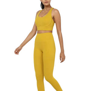 Conjunto de Yoga para Mujer, Tallas Grandes, Transpirable, de Secado Rápido, con Logotipo Frontal, 2 Piezas, Servicio OEM - Product Image 4