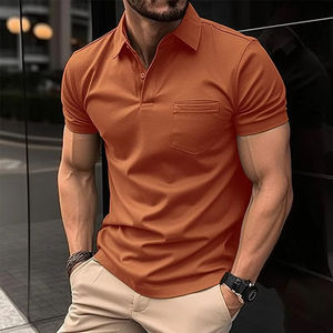 2025 hombres de negocios de verano para Polo bordado 100% algodón transpirable manga corta Camiseta de punto - Product Image 3