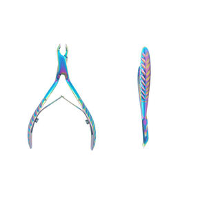 Cortaúñas profesional de acero inoxidable con arco iris, removedor de piel muerta, tijera, pinza para cutículas para manicura, pedicura, cuidado de los dedos - Product Image 1