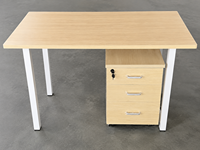 Escritorio para Profesor, Muebles Escolares con Cajonera, Escritorio para Computadora, Mesa de Oficina con Patas Metálicas