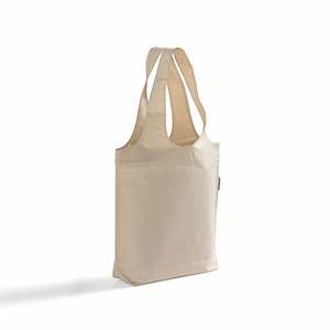 Stow-N-Go Organic Cotton Tote <b>Bag</b> Eco-Friendly Daily Use <b>Long</b> Rope Handle Screen Printing Letter Pattern for Advertising Gifts - Product Image 4