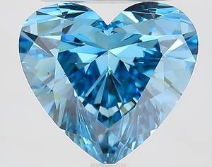 VVS1เพชรสีฟ้าสดใส3.32ct หัวใจปลูกในห้องปฏิบัติการ - Product Image 1