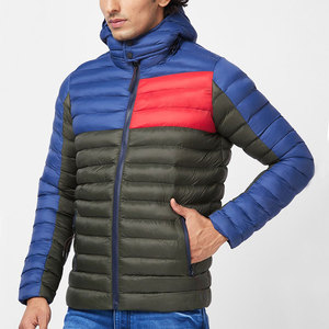 100% polyester matériel fait sur mesure à capuche couleur bloqué hommes vestes coupe-vent et séchage rapide couleur bloqué vestes - Product Image 3