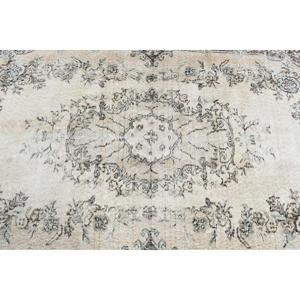 Vintage Turkish Rug, 3.8x6.8 ft Rug, <b>Brown</b> Camouflage <b>Wool</b> Rug - Product Image 4