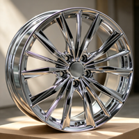 Jantes de voiture de sport de luxe en alliage d'aluminium forgé à cinq branches JWYC 17-20 pouces, PCD 100 mm, finition miroir polie neuve