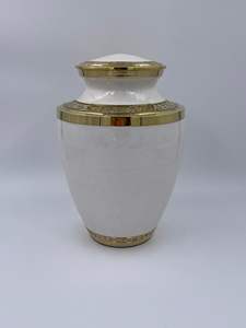 Urnes de crémation bleues savoureuses adultes en laiton pour cendres humaines avec sac de velours gratuit - Product Image 5