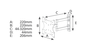 Supporto TV regolabile da 23'' a 42'' 20 kg. (Holmios 500055006) - Product Image 3