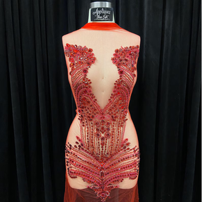 Parche de tela hecho a mano personalizado con diamantes de imitación, bordado de perlas, forma de flor, cosido para prendas de mujer y accesorios de ropa - Product Image 2