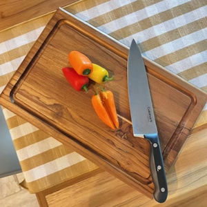 Planche à découper en bambou artisanale attrayante, finition naturelle, design moderne et luxueux, passe au lave-vaisselle, pour hacher et trancher intensément - Product Image 1