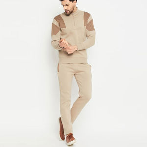 Survêtement sur mesure à col montant de couleur unie pour hommes Meilleure vente chaude Survêtements zippés en coton uni pour hommes Service OEM - Product Image 1