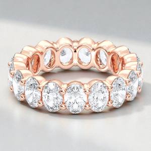 5.00 Carat F-G/VS Lab Grown Oval Cut Diamond Full Eternity Pave Set Bague de mariage en argent sterling unisexe - Product Image 5