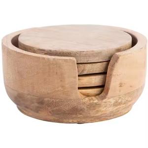 Posavasos de madera redondos hechos a mano resistentes a las manchas y hechos a mano a la venta por el exportador indio - Product Image 2