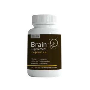 Suplemento nutritivo Popular para el cerebro, extracto de pimienta negra, seta orgánica, 60 cápsulas, suplemento alimenticio l