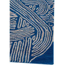 Tapis en laine et viscose bleu tufté à la main Tra-1479 - Motif abstrait pour entrée, couloir, salon - Rectangulaire 9x12 - Épaisseur 10 mm - Product Image 4
