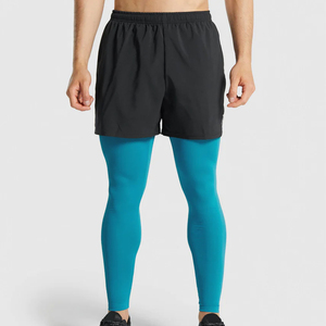 Mallas de gimnasio personalizadas de tiro ultra alto para hombres Medias de entrenamiento de alta elasticidad con diseño sin costuras de cintura alta - Product Image 3