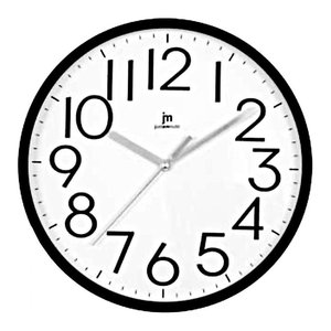 JUSTAMINUTE Black 00712N <b>Wall</b> <b>Clock</b> 24.5cm in Size Stylish Black <b>Design</b> - Product Image 1