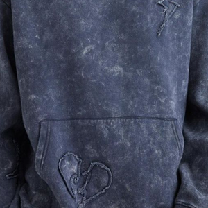 Chándal con Capucha de Alta Calidad, Lavado Ácido, 100% Algodón, Grueso, Impresión de Logotipo Personalizada Rápida, Ropa Casual Urbana, Ecológico - Product Image 4