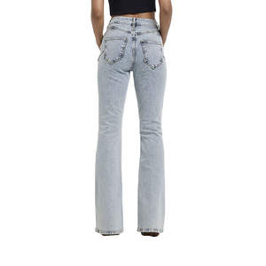 Pantalon en jean pour femme, large, uni, décontracté, tendance, respirant, prix bas, en provenance du Pakistan - Product Image 5