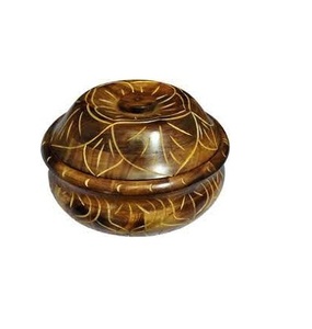 กล่องโรตีทำจากไม้พร้อมฝาไม้สำหรับเสิร์ฟกล่องทรงกลมดีไซน์แบบปู - Product Image 3