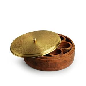 กล่องไม้อเนกประสงค์มาซาลาพร้อมช่องที่สามารถใช้สำหรับผลไม้แห้งถั่วหรือเครื่องเทศในครัว - Product Image 5