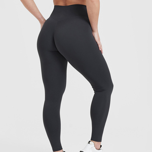 Leggings de yoga noirs pour femmes et filles, taille haute, doux, moulants, effet ventre plat, personnalisables, 23 couleurs, vente en gros - Product Image 6