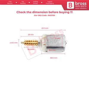 BGE726 Car Door Lock Latch Actuator FC280 <b>12V</b> <b>DC</b> Big Motor Metal Gear Total 61.50 mm for Fluence L3 L38 2009-2020 - Product Image 6