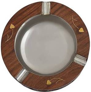 ที่เขี่ยบุหรี่ทำจากไม้ทรงกลมขนาดกะทัดรัดอุปกรณ์สำหรับผู้สูบบุหรี่สำหรับเดินทางและตั้งแคมป์ - Product Image 1