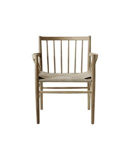 Silla de comedor de Interior de estilo nórdico de primera calidad con ratán de papel tejido y marco de madera maciza para comedor sofisticado - Product Image 3