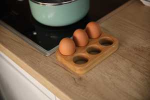 Maison Restaurant Boulangerie Utilise Cuisine Accessoires Deux Niveaux En Bois Porte Oeuf Couleur Naturelle Design Antique à Bon Prix - Product Image 2