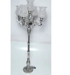 Candelabri di cristallo in ottone argento centrotavola per matrimoni ultimi 5 braccia/candelabri alti in bronzo portacandele in argento per la casa