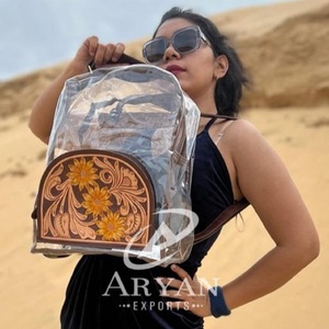 Mochilas escolares, mochila de hombro de viaje negra bonita, mochilas transparentes de Pvc transparentes para estudiantes, niños y niñas - Product Image 1