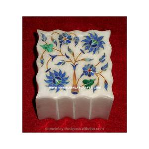 Caja Decorativa de Mármol Blanco con Incrustaciones de Nácar, Estilo Lujoso y Popular, Ligera, para Decoración de Bodas, Regalos y Empaque - Product Image 1