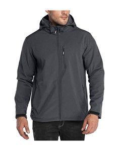 Veste Softshell 100% Polyester Personnalisée Homme Haute Qualité Hiver Chaude Confortable Capuche Debout Imperméable Coupe-Vent Toile - Product Image 1
