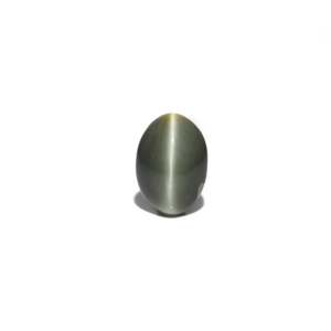 Pierre précieuse minérale verte polie œil-de-chat de 4,75 carats, pierre octogonale à facettes radiantes, hauteur 10 mm, style beauté - Product Image 1