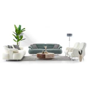 Ensemble de canapés extensibles en tissu de style italien Cruz pour salon de villa, avec pieds en bois élégants - Product Image 4