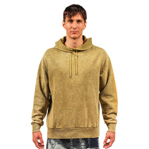 Sweat à capuche unisexe épais 100% coton vintage pull à capuche design personnalisé impression motif solide hommes sweat à capuche hiver teint uni - Product Image 2